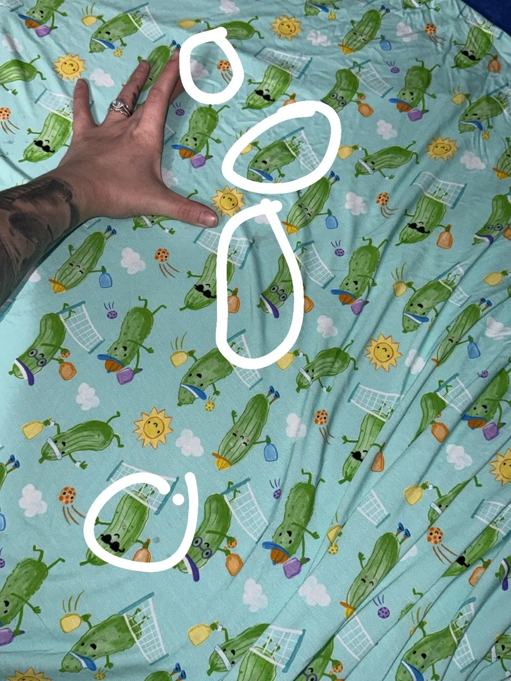 Little Sleepies Blue Pickle-Print Kids Blanket